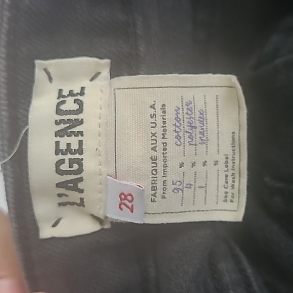 L'agence Audrina Straight Leg crop Jean in Vintage Black Worn Destruct Size 28 - Picture 14 of 16